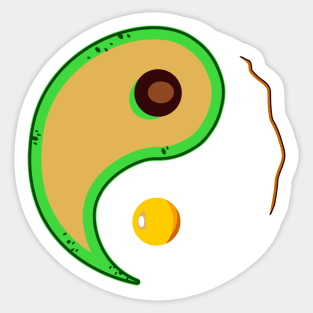 Yin and Yang avocado and fried egg Sticker